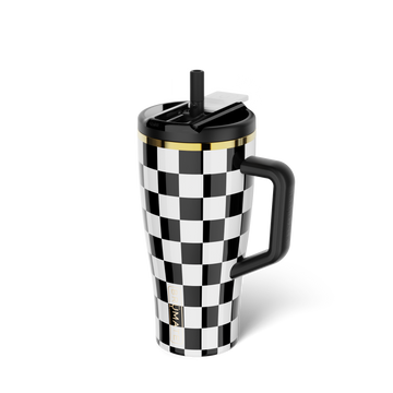 Era Flip 30oz | Black & White Checker - Hydration Refresh Cup