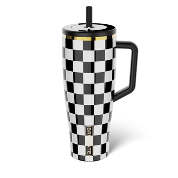 Era 40oz | Black & White Checker - Travel Hydration Carry