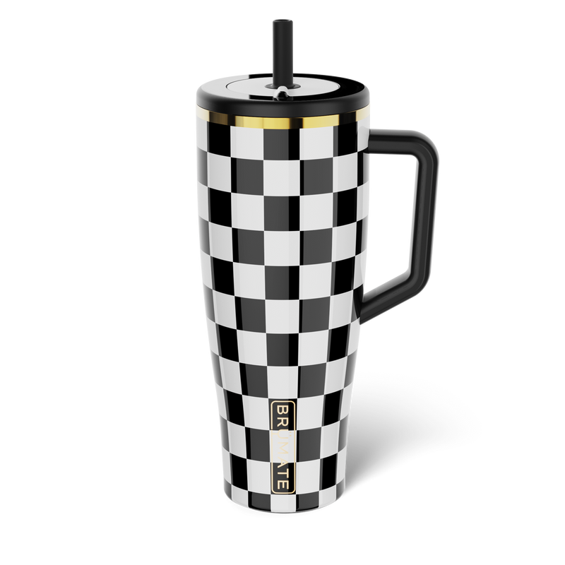 Era 40oz | Black & White Checker - Travel Hydration Carry