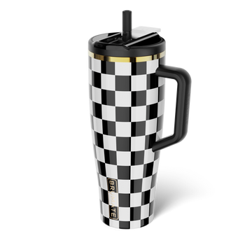 Era Flip 40oz | Black & White Checker - Desk Morning Sip