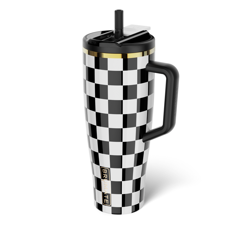 Era Flip 40oz | Black & White Checker - Desk Morning Sip