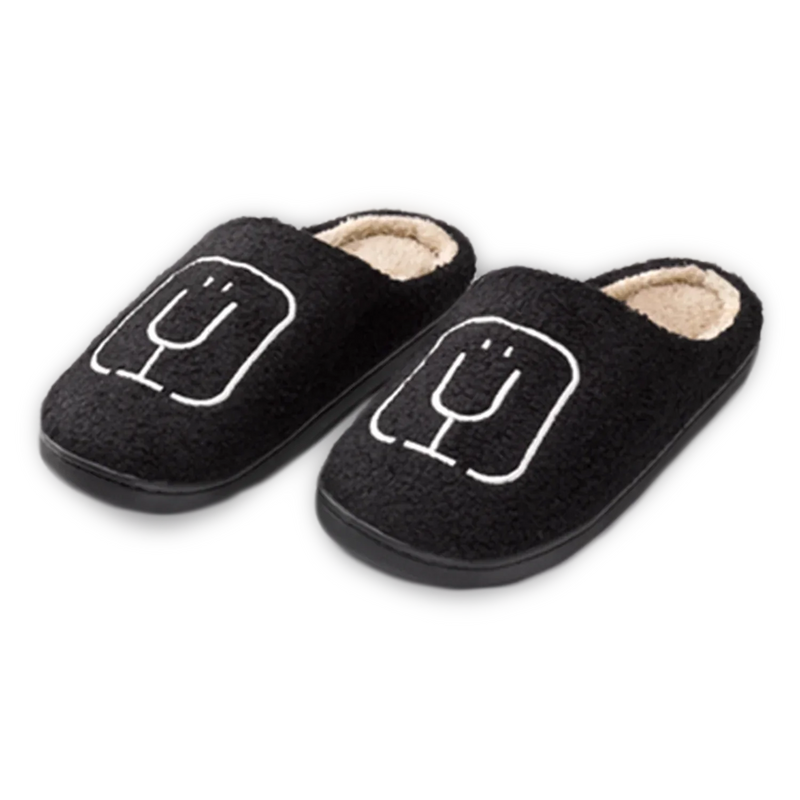 BruMate Fuzzy Slippers | Black - Cozy Fit