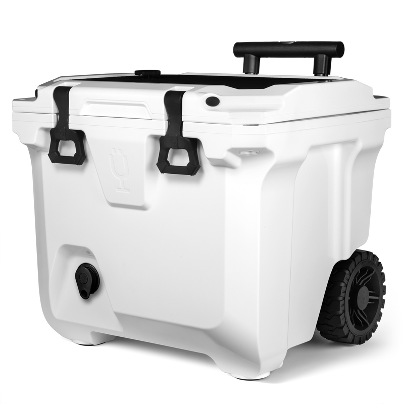 Br Tank 35-Quart Rolling Cooler | Ice White - Quick Load
