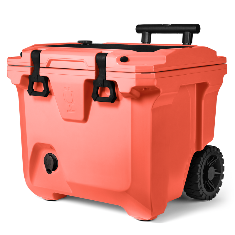 Br Tank 35-Quart Rolling Cooler | Papaya - Beach Picnic Load