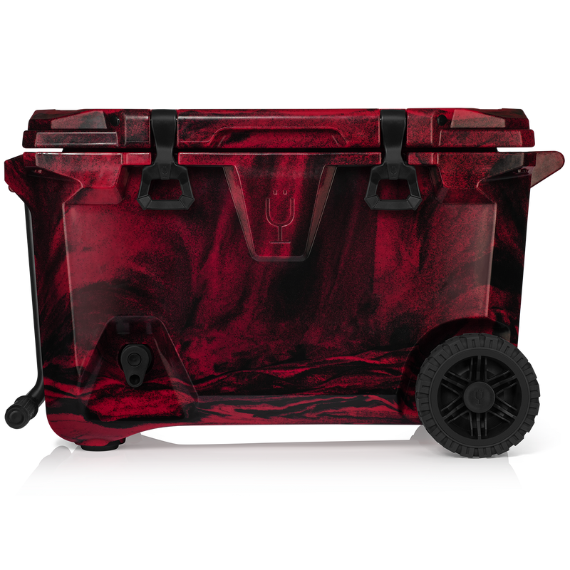 Br Tank 55-Quart Rolling Cooler | Red & Black Swirl - Quick Weekend Haul