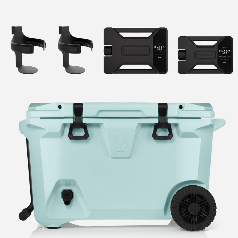 Br Tank 55-Quart Double Drink Holder Cooler Bundle | Blue Agave - Fresh Home Set