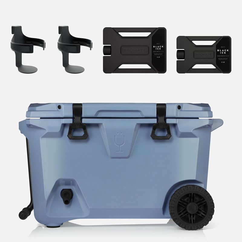Br Tank 55-Quart Double Drink Holder Cooler Bundle | Denim - Classic Table Carry