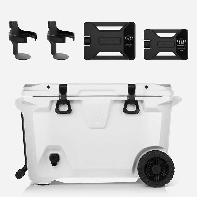 Br Tank 55-Quart Double Drink Holder Cooler Bundle | Ice White - Table Party Choice